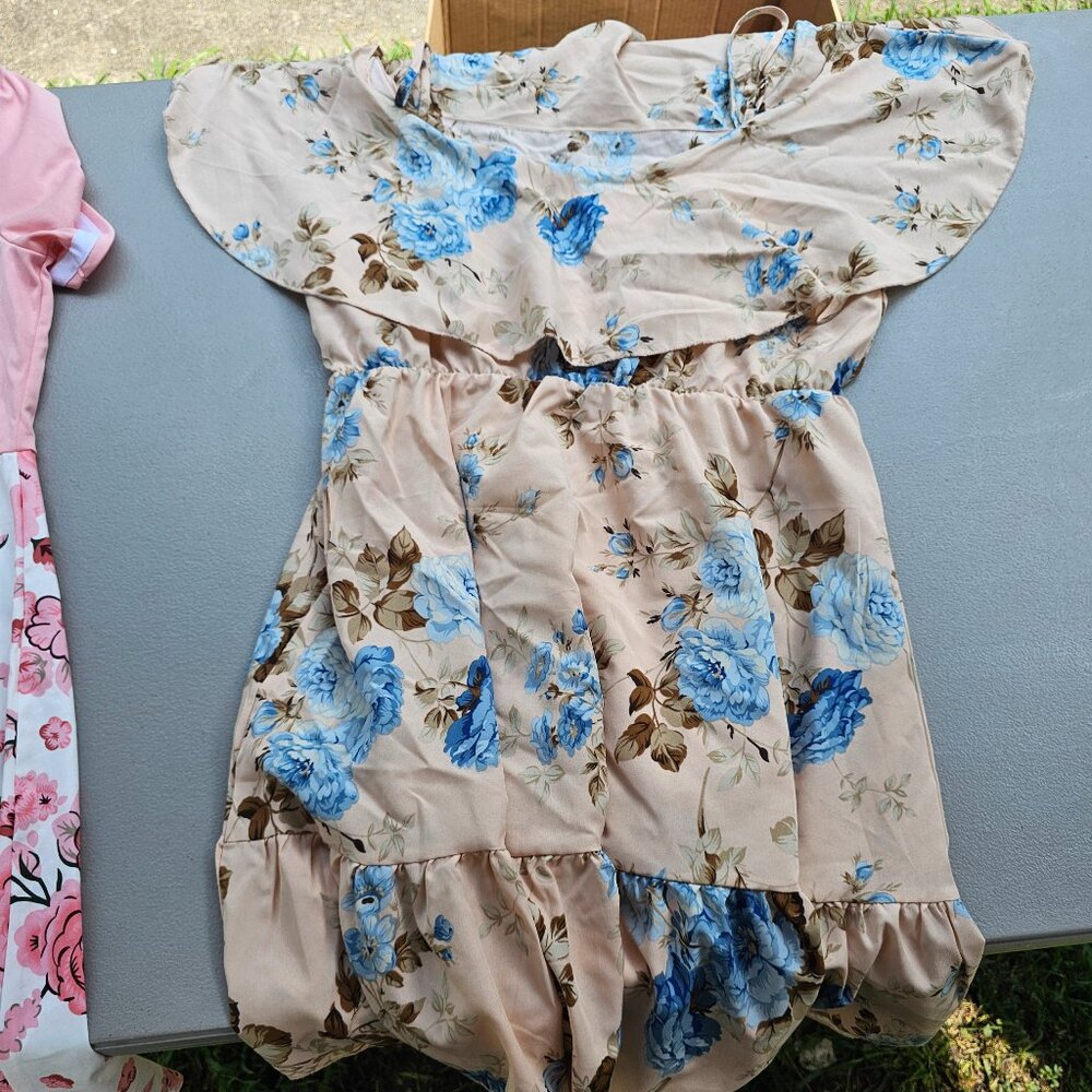 Tan floral dress